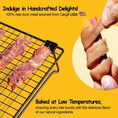 ASMPET Duck Wrapped Sweet Potato Treats closeup emphasizing real duck meat flavor and protein-rich nutrition.