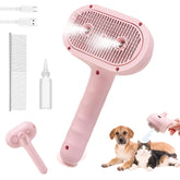ASNCIZBR cat steam brush deshedding with dual-mist in use for smoother coats