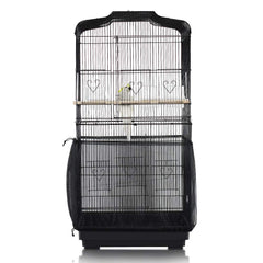 ASOCEA seed catcher netting around cage reduces floor mess and feathers