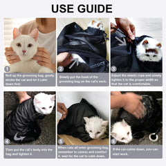 ASOCEA cat bathing bag breathable mesh keeps baths comfortable and washable.