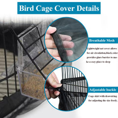 ASOCEA soft nylon mesh cage liner traps feathers and seeds.
