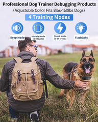 Asrcs dog shock collar remote setup shows 2000ft range for flexible outdoor training.