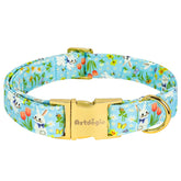 Astdogio Easter collar XS close-up highlights soft cotton fabric for gentle, everyday comfort.