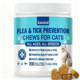 Asumtal flea-tick cat chews bottle view for daily protection