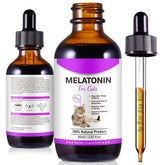 Asusxcli Melatonin for Cats bottle close-up showing natural ingredients and calming potential.