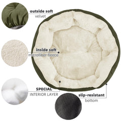 Asvin small dog bed machine washable for easy cleaning.