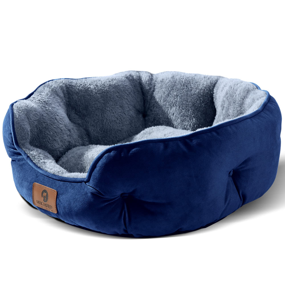 Asvin Small Dog Bed close-up shows soft Sherpa fleece for cozy naps.
