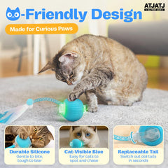 ATJATJ elastic tail movement on toy boosts hunting instincts during play