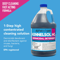 KennelSol HC spray application on kennel cages for quick surface cleaning