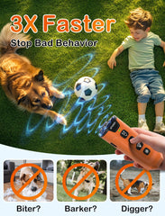 ATVIOO bark deterrent with wristband used during a training walk