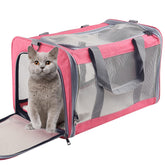 Atvobiy cat-dog carrier large pink open-top for easy pet access during travel