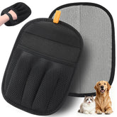 AUBELL pet hair removal glove front view ready for quick sofa cleaning.