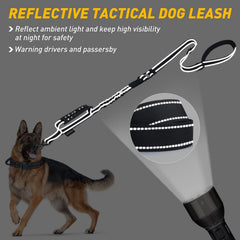 AUBELL Tactical dog leash featuring padded double handles for comfortable control.