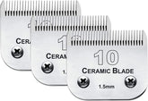 Audoc 3-pack 10-blade dog grooming blades ready for quick trims.
