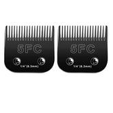 Audoc 5FC blade closeup - stainless-ceramic construction for durable, cool grooming during sessions.