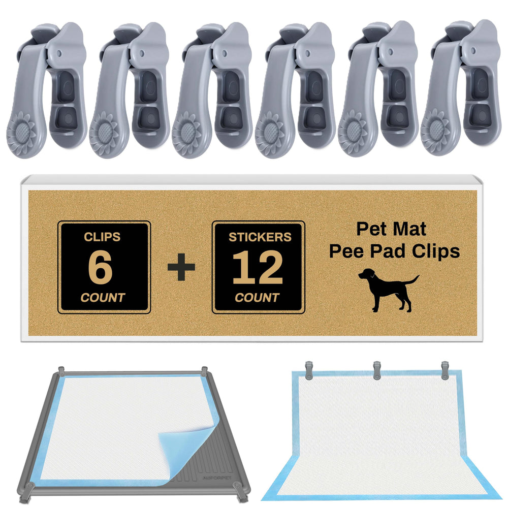 AUFORPET wall pee pad clip assembly demonstrates secure pad mounting for tidy indoor use.