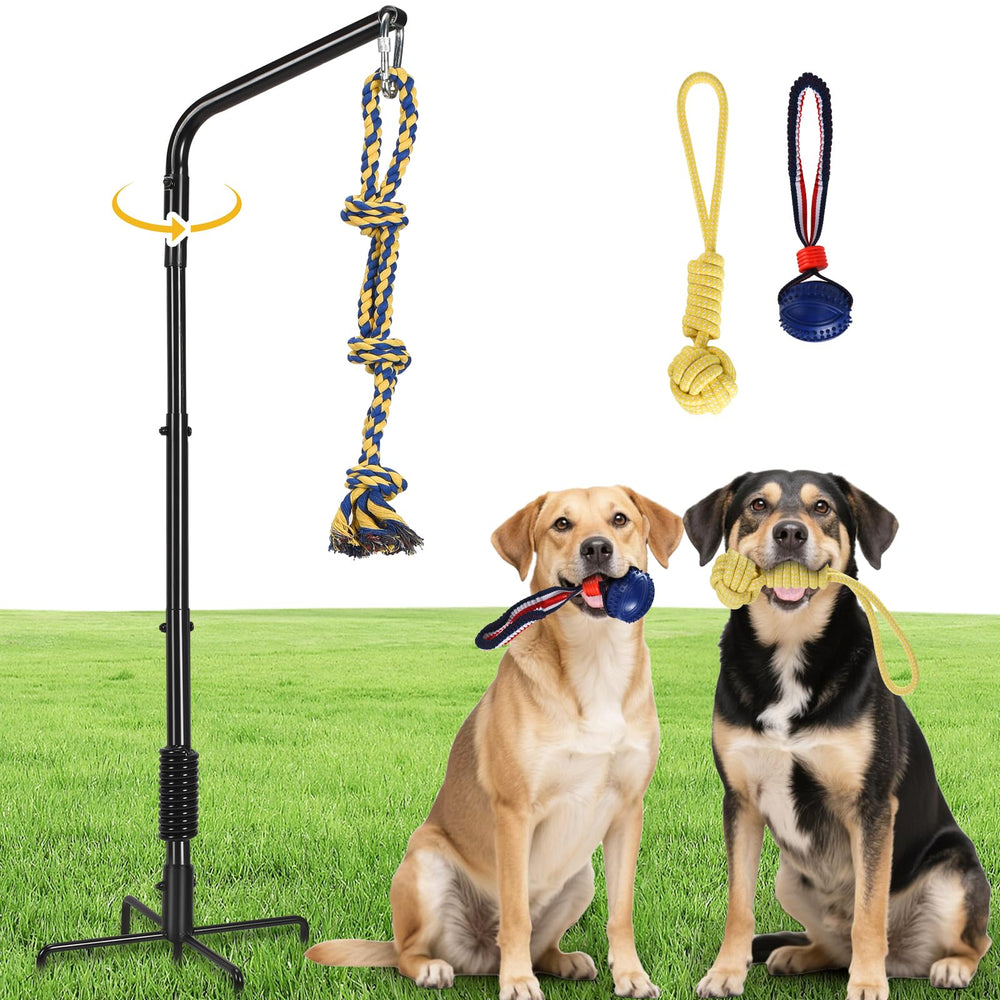 AugFir Tether outdoor rope toy assembly enables self-play and energy release in yards.