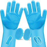 Augwind 6pcs grooming kit gloves for dogs, cats, horses offer gentle brushing and massage.