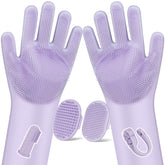 Augwind pet grooming gloves for gentle brushing and hair removal during bath time