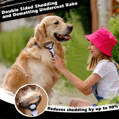 Augwind pet grooming rake for fast detangling across dogs, cats, and horses.