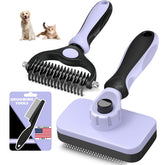 Augwind self-cleaning slicker brush demonstrates effortless detangling and quick hair cleanup.