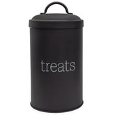 AuldHome Design enamelware dog treat jar front view—stylish kitchen storage.