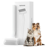 Aumuca undercoat rake for double-coated pets removes loose fur effectively.
