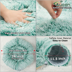 AUOON Cat Tunnel Bed soft plush circle cushion detail for lounging