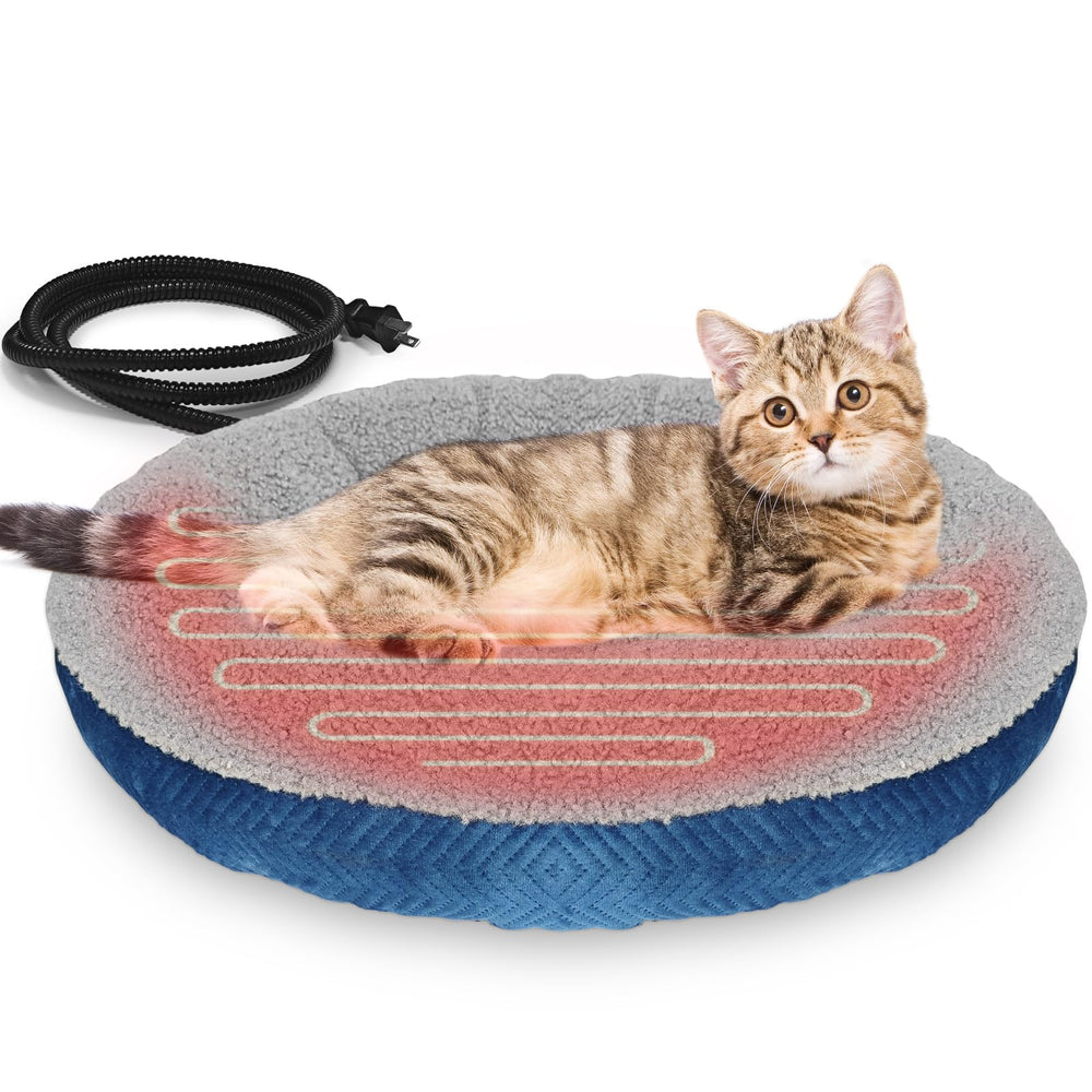AUPETEK heated cat bed assembly shows quick setup and easy install.