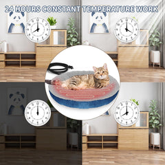 AUPETEK heated cat bed round 20-inch demonstrates space for cats up to 15 lbs.