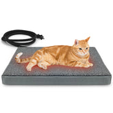 AUPETEK heated pet bed outdoors and indoors with orthopedic foam for warmth.