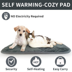 Aupetek self-warming pad close-up shows plush texture and heat-reflective layer.