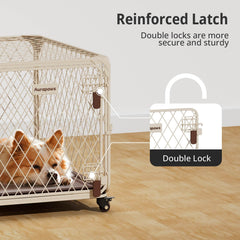 Aurapaws Diamond Mesh Dog Crate removable tray makes cleanup quick and odor-free.