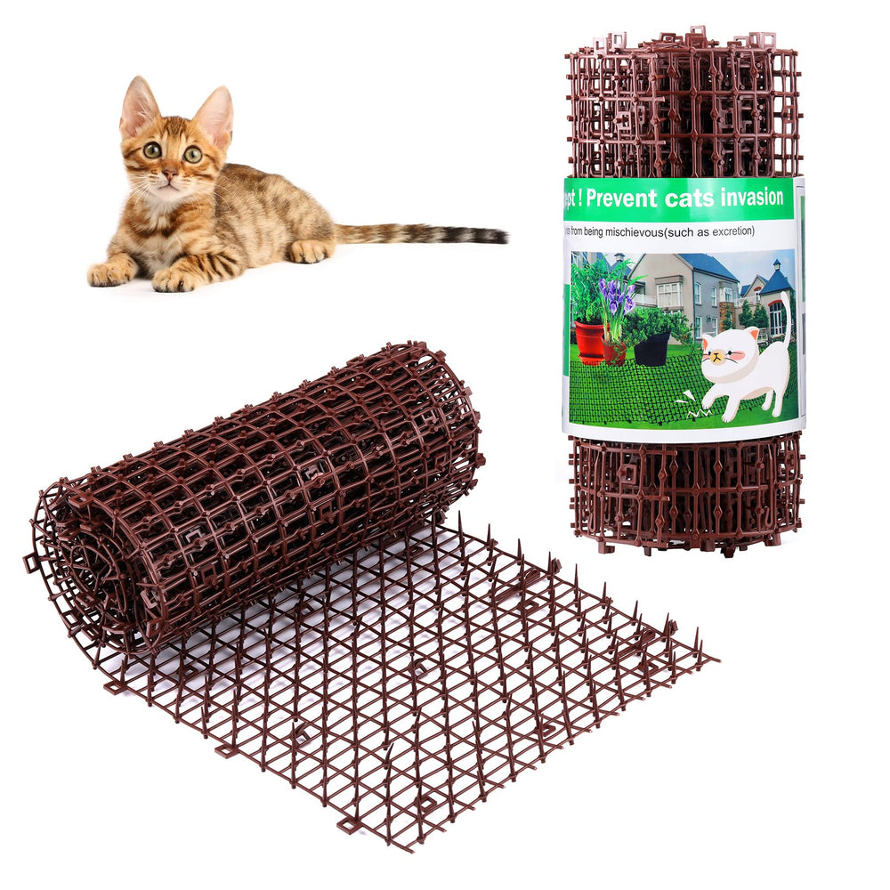 Aurnoet Cat Scat Mat spikes show the deterrent design for a 6.5ft boundary