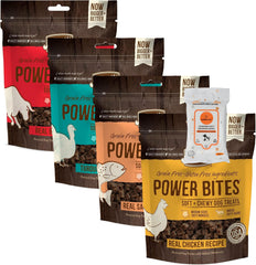 Aurora Pet Power Bites variety pack chicken-beef-turducken-salmon treats for training rewards.