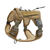 AUROTH tactical dog harness Army Yellow M, rugged build for all-day adventures.