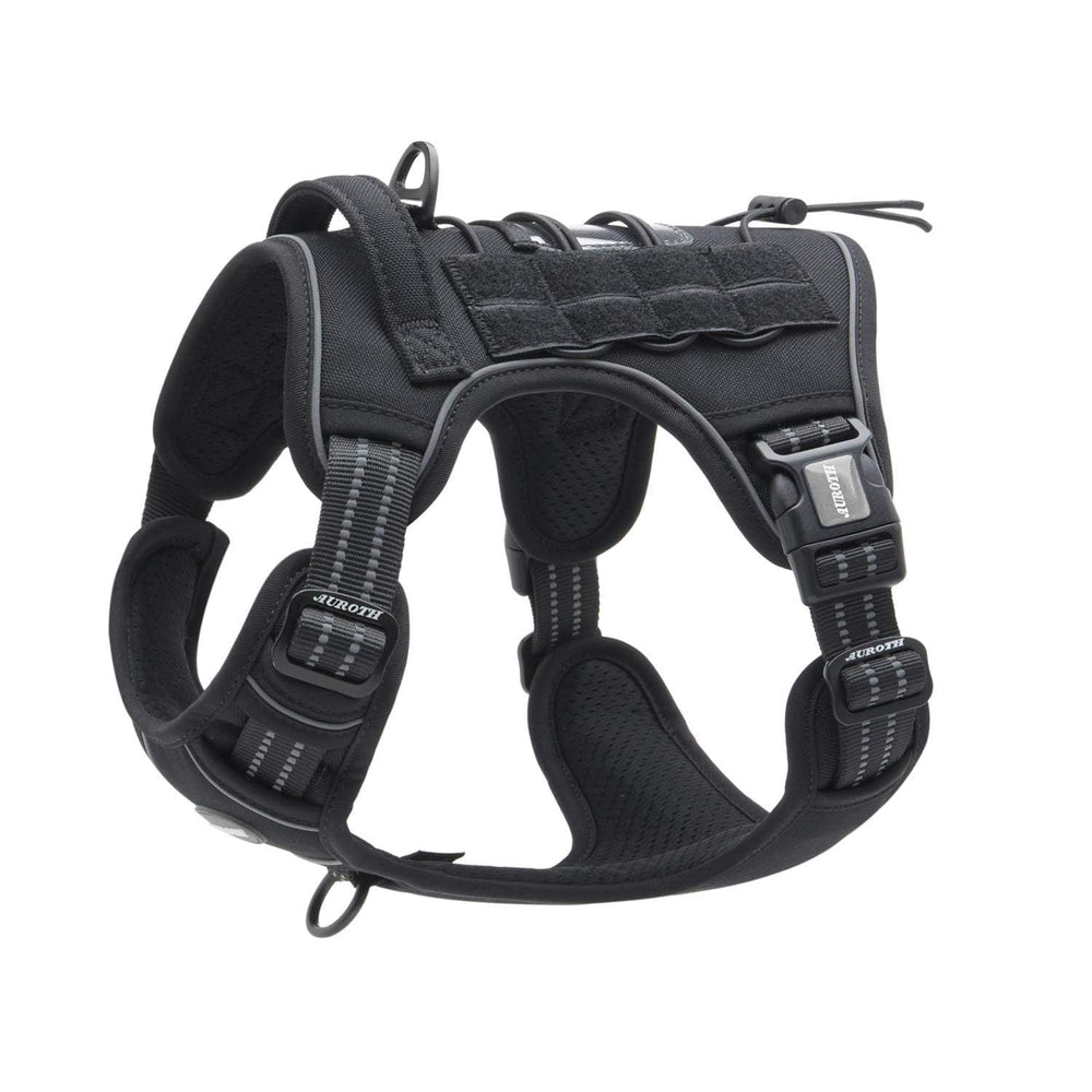 AUROTH Tactical Dog Harness front-clip for no-pull training and control.
