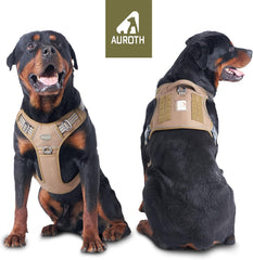 AUROTH tactical dog harness back view highlights secure fit and durable stitching.