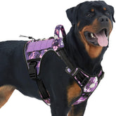 AUROTH tactical dog harness purple camo front-clip for no-pull control