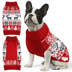 AURUZA Christmas dog sweater with deer pattern in XS size warms winter walks.