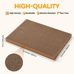AUSCAT cat scratcher box top view emphasizing overall size for small to medium cats