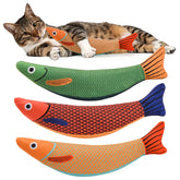 AUSCAT catnip fish toys set in three bright colors for engaging indoor play.