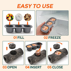 AUSCAT Indestructible toy includes ice tray for frozen treats.