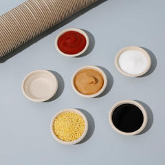 AUTSEEYS paper gecko cups on terrarium edge, easy to place for mess-free feeding