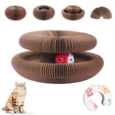 Autyomo Kitty Curlz foldable scratcher wood pattern designed for interactive play and furniture protection.