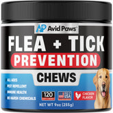 Avid Paws natural flea tick chew-tablets in chicken flavor for preventive protection