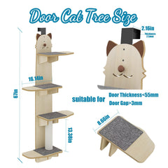 AVIF over-the-door cat tree 4 levels helps cats jump climb stay active