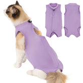 Avont cat recovery suit in breathable modal fabric supports comfortable post-surgery wear.