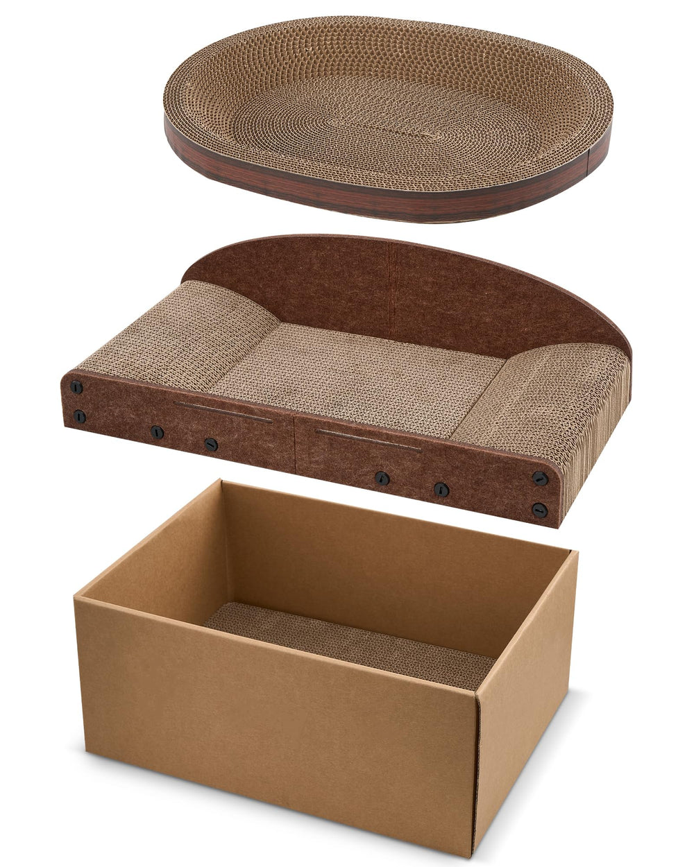 Avont Cat Scratcher Set – reversible pad provides durable, long-lasting scratching surface for indoor cats.