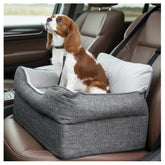 Avont dog car booster seat elevated view enables better road awareness during rides.